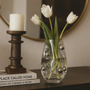 Vaso Esfera Glass com Detalhes Prateados - Velore Casa