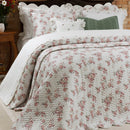 Kit Cobre Leito Queen Poeme Floral Rosê - 100% Algodão/ 300 Fios - 03 Peças - Velore Casa